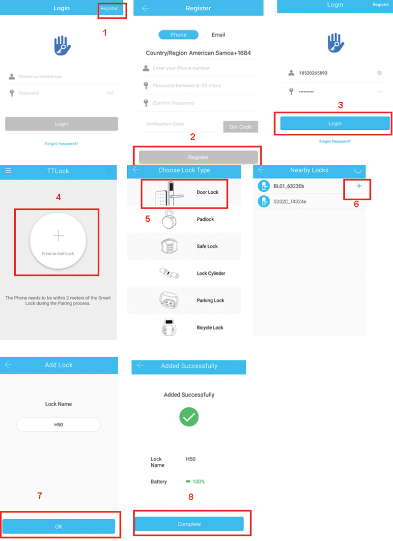 Bước 2: Kết nối khóa thông minh với app TTLock