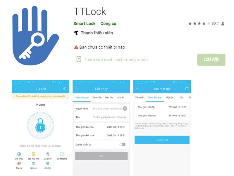 Tải app TTLock